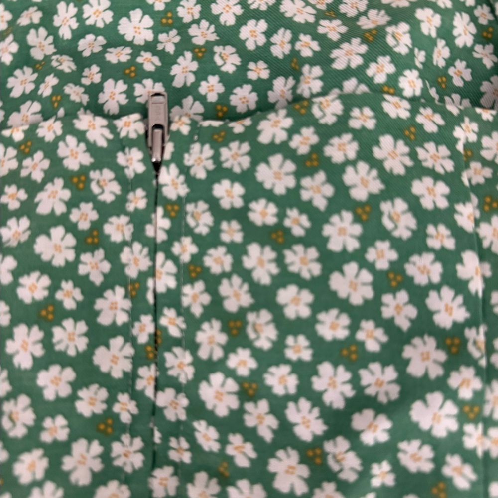 Reformation Green Mini Dress with White Daisy Print - Picture 12 of 12